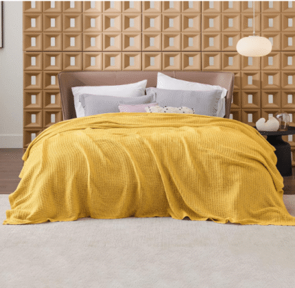 Yellow Colour Waffle Blanket