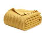 Yellow Colour Waffle Blanket B9 - Image 3
