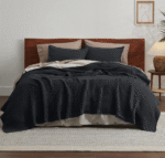 Black Colour Waffle Blanket B8