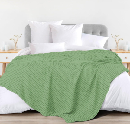 Mint Green Waffle Blanket B5