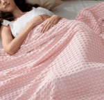 Pink Colour Waffle Blanket B6 - Image 2