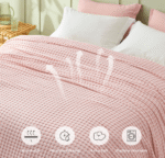Pink Colour Waffle Blanket B6 - Image 3