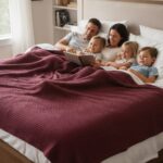 Marron Colour Waffle Blanket B3