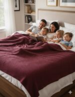 Marron Colour Waffle Blanket B3
