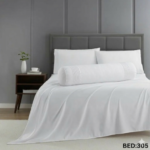 4pcs Set White Twill Bedsheets 100% Cotton