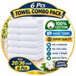 ৬ পিস হ্যান্ড   টাওয়াল  কম্ব সেট white color