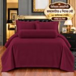 5 pcs set Comforter ৫পিস সেট কমফোটার (color no-3) maroon color - Image 2