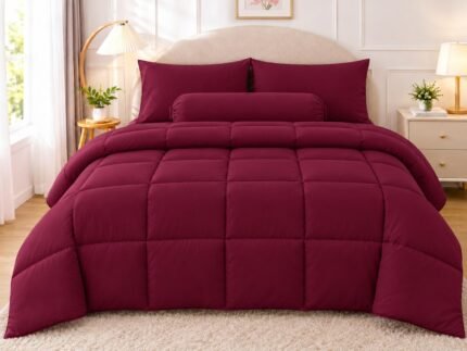 5 pcs set Comforter ৫পিস সেট কমফোটার (color no-3) maroon color